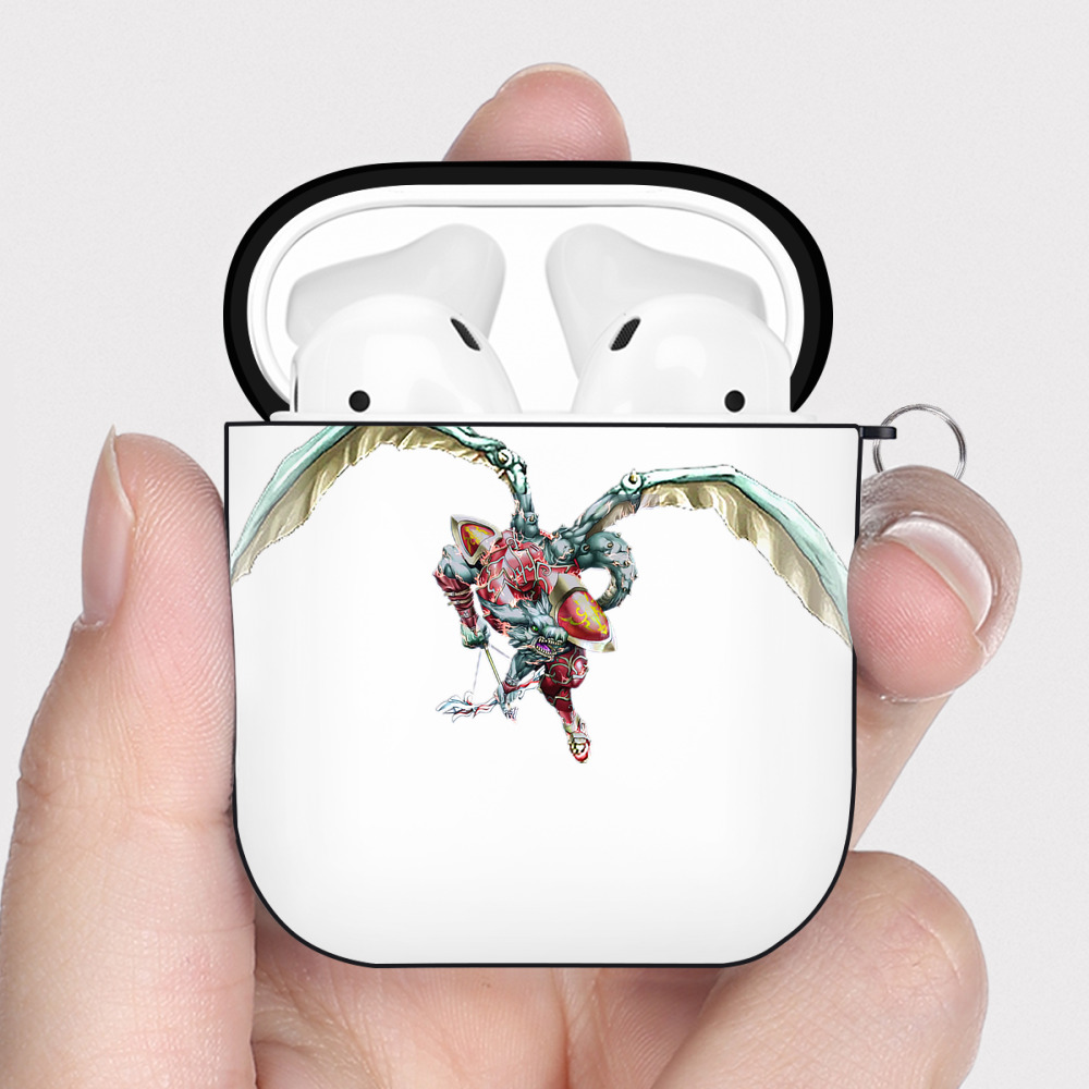 （画像用） 遊☆戯☆王 Yu-Gi-Oh! AirPods 第2世代保護ケース ハードシェル ブラック 耐衝撃・防指紋・カラビナ付き