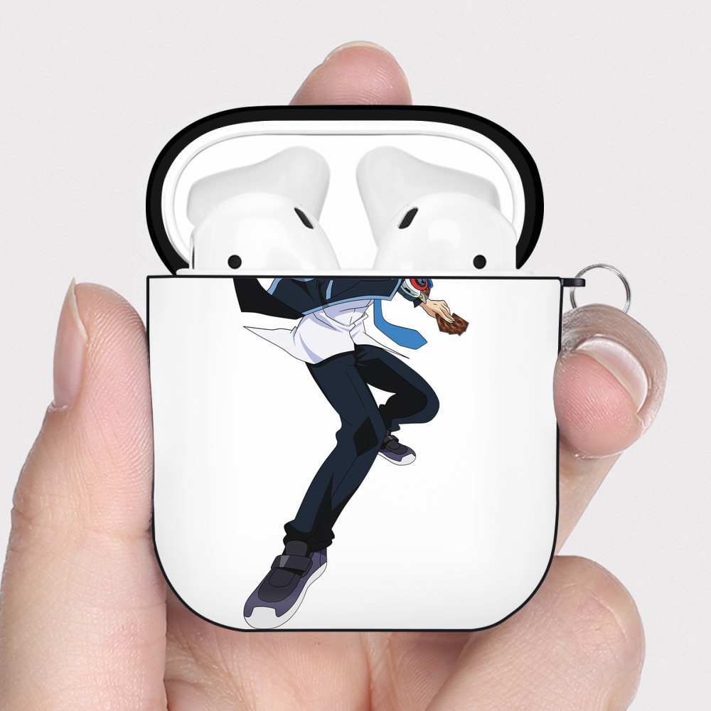 （画像用） 遊☆戯☆王 Yu-Gi-Oh! AirPods 第2世代保護ケース ハードシェル ブラック 耐衝撃・防指紋・カラビナ付き