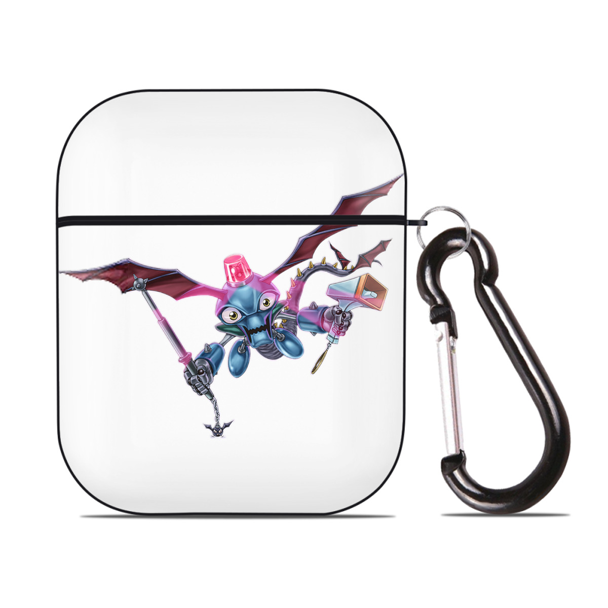 （画像用） 遊☆戯☆王 Yu-Gi-Oh! AirPods 第2世代保護ケース ハードシェル ブラック 耐衝撃・防指紋・カラビナ付き