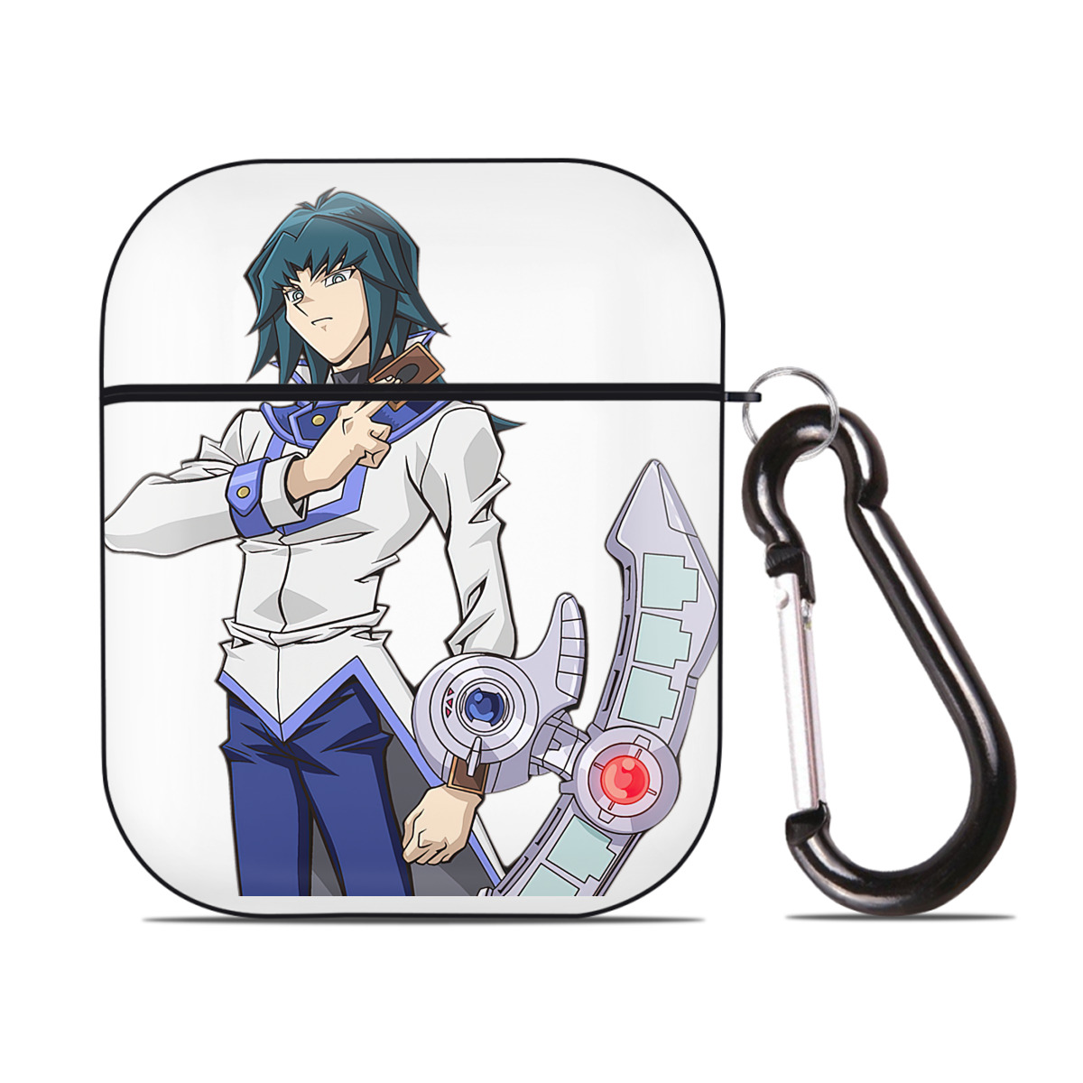 （画像用） 遊☆戯☆王 Yu-Gi-Oh! AirPods 第2世代保護ケース ハードシェル ブラック 耐衝撃・防指紋・カラビナ付き