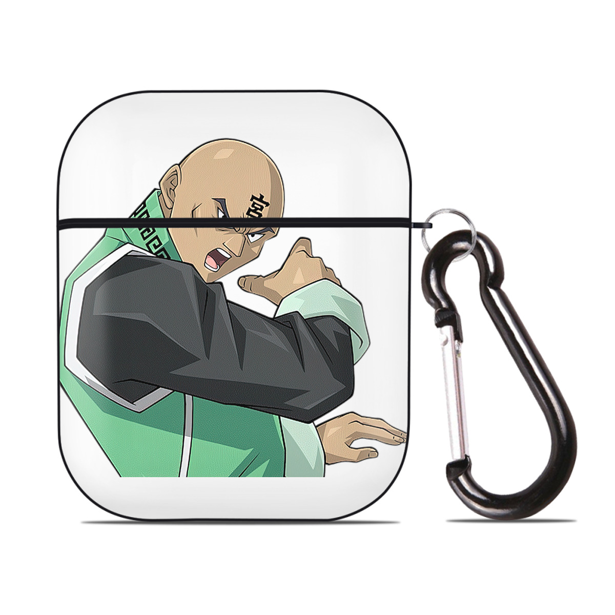 （画像用） 遊☆戯☆王 Yu-Gi-Oh! AirPods 第2世代保護ケース ハードシェル ブラック 耐衝撃・防指紋・カラビナ付き