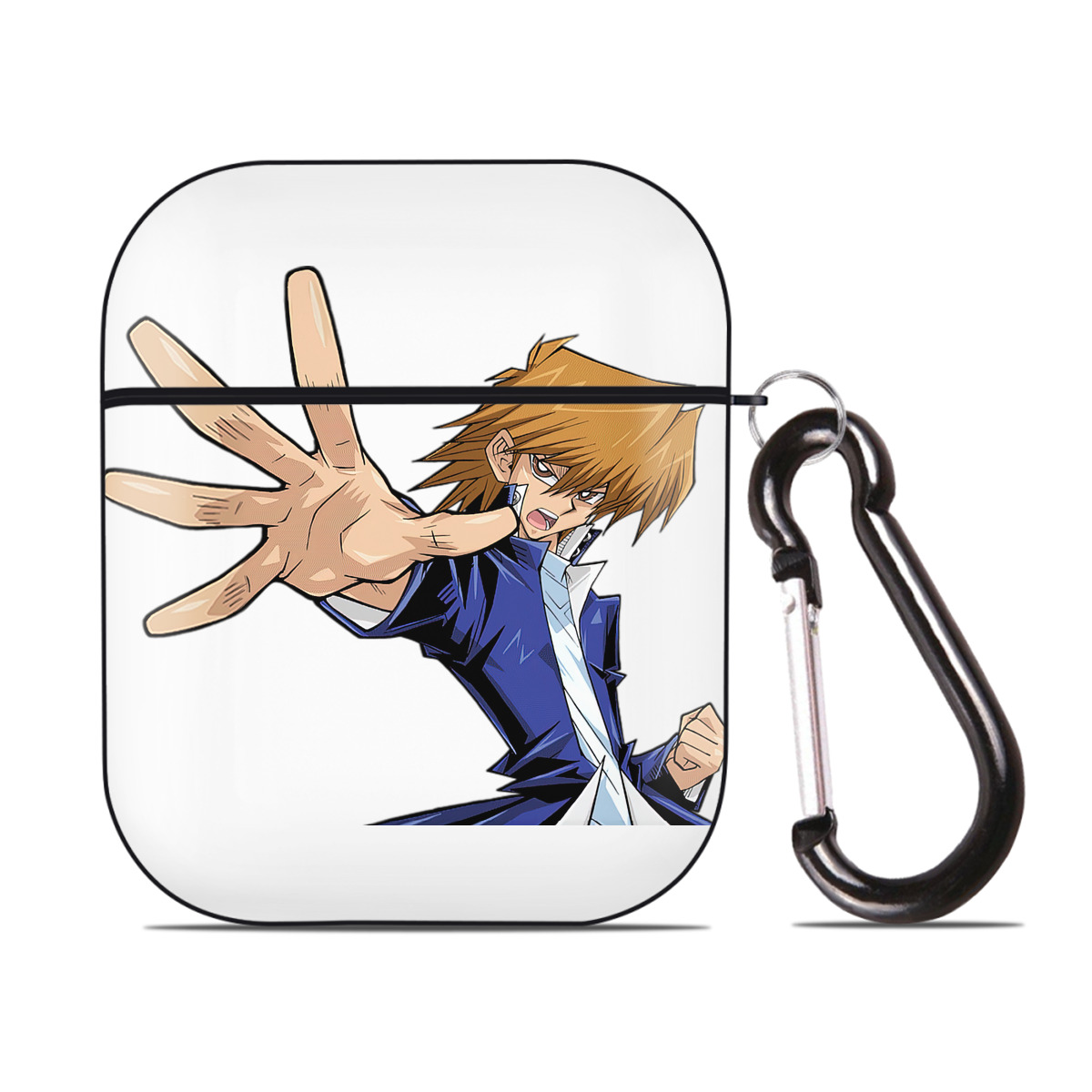 （画像用） 遊☆戯☆王 Yu-Gi-Oh! AirPods 第2世代保護ケース ハードシェル ブラック 耐衝撃・防指紋・カラビナ付き