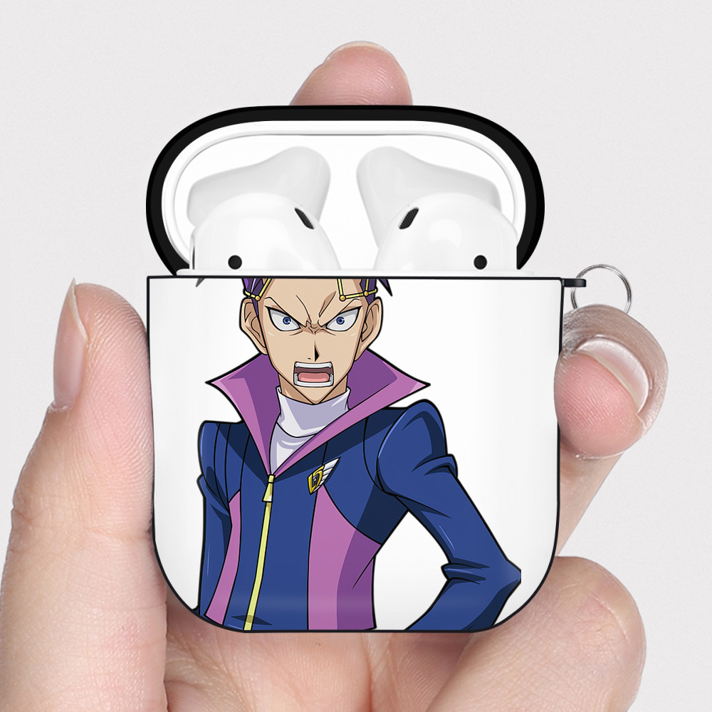 （画像用） 遊☆戯☆王 Yu-Gi-Oh! AirPods 第2世代保護ケース ハードシェル ブラック 耐衝撃・防指紋・カラビナ付き