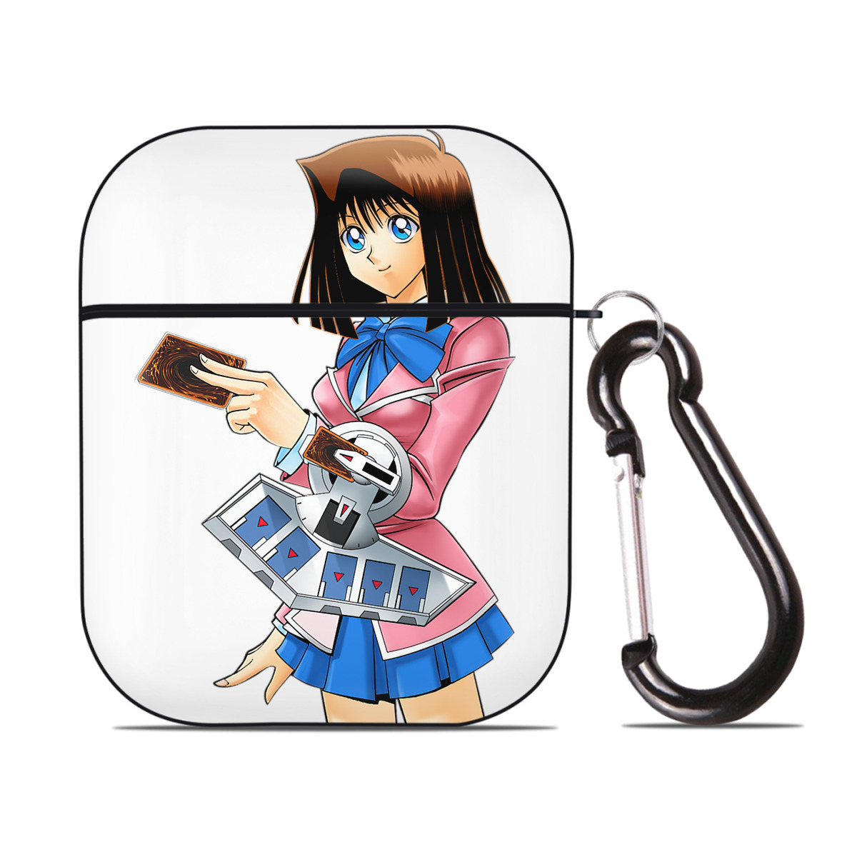 （画像用） 遊☆戯☆王 Yu-Gi-Oh! AirPods 第2世代保護ケース ハードシェル ブラック 耐衝撃・防指紋・カラビナ付き