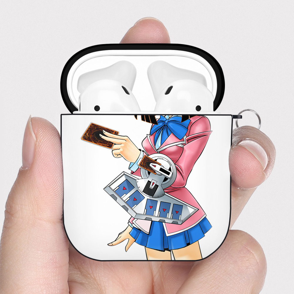 （画像用） 遊☆戯☆王 Yu-Gi-Oh! AirPods 第2世代保護ケース ハードシェル ブラック 耐衝撃・防指紋・カラビナ付き