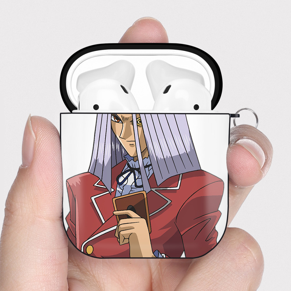 （画像用） 遊☆戯☆王 Yu-Gi-Oh! AirPods 第2世代保護ケース ハードシェル ブラック 耐衝撃・防指紋・カラビナ付き