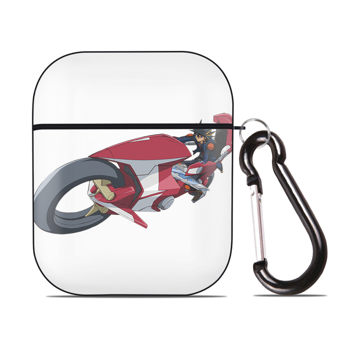 （画像用） 遊☆戯☆王 Yu-Gi-Oh! AirPods 第2世代保護ケース ハードシェル ブラック 耐衝撃・防指紋・カラビナ付き