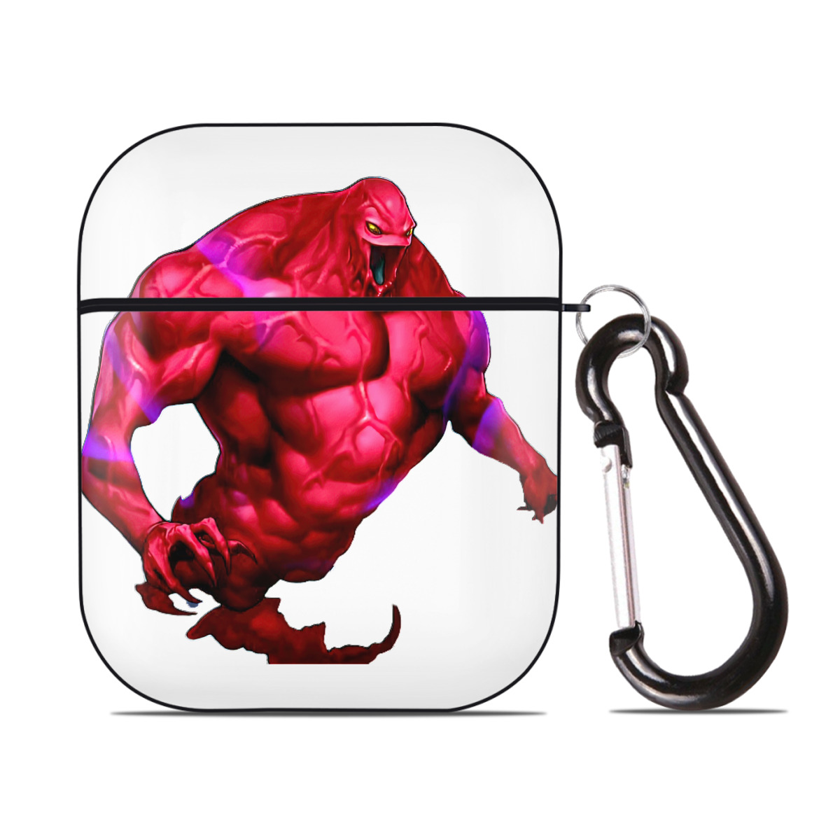 （画像用） 遊☆戯☆王 Yu-Gi-Oh! AirPods 第2世代保護ケース ハードシェル ブラック 耐衝撃・防指紋・カラビナ付き