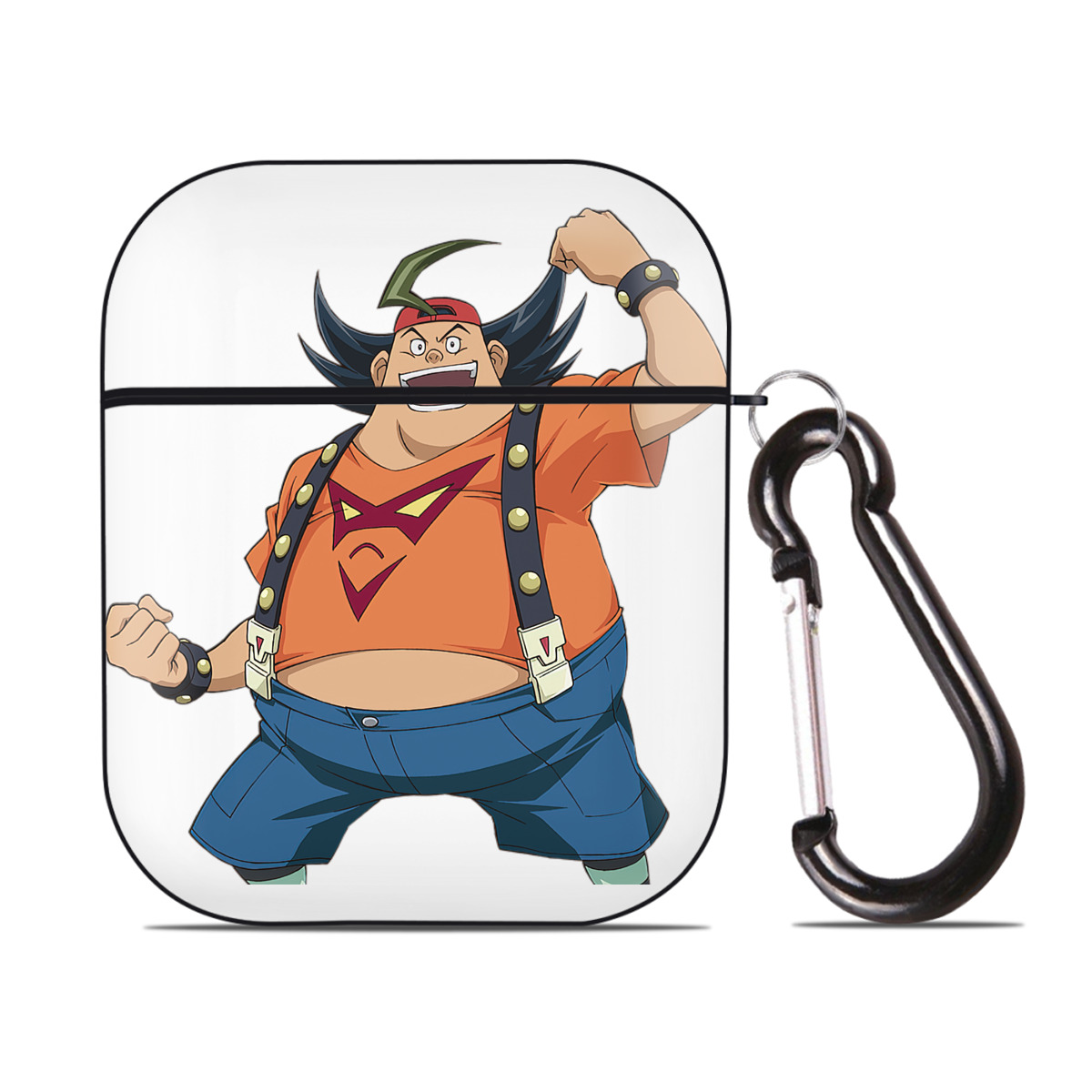 （画像用） 遊☆戯☆王 Yu-Gi-Oh! AirPods 第2世代保護ケース ハードシェル ブラック 耐衝撃・防指紋・カラビナ付き