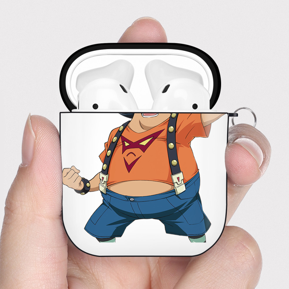 （画像用） 遊☆戯☆王 Yu-Gi-Oh! AirPods 第2世代保護ケース ハードシェル ブラック 耐衝撃・防指紋・カラビナ付き