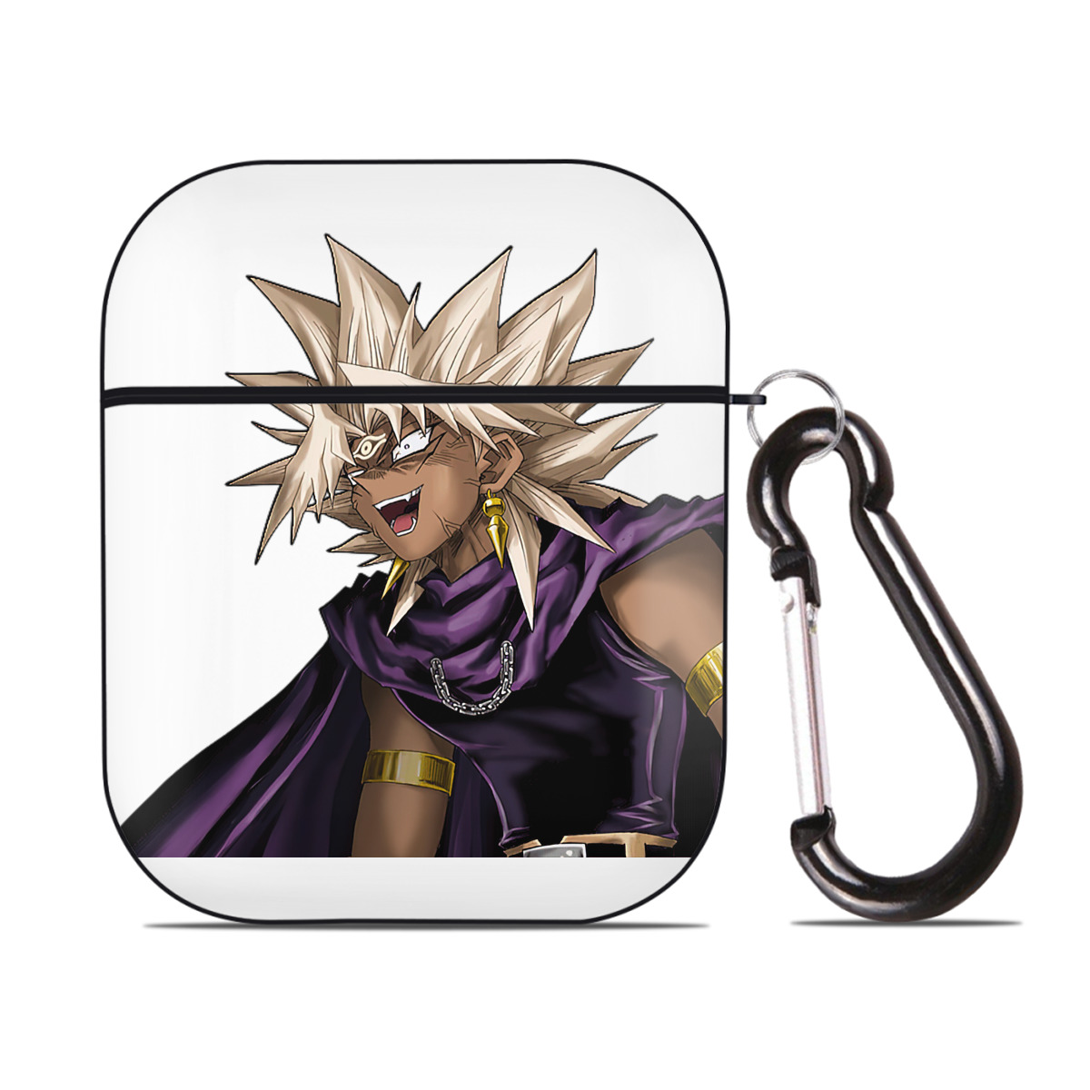 （画像用） 遊☆戯☆王 Yu-Gi-Oh! AirPods 第2世代保護ケース ハードシェル ブラック 耐衝撃・防指紋・カラビナ付き