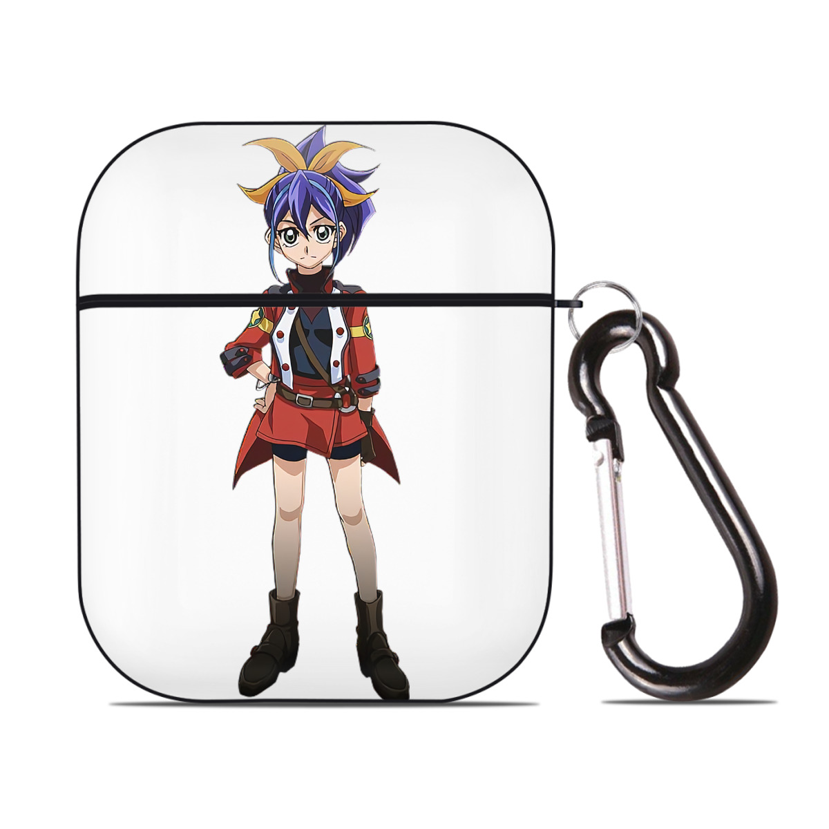 （画像用） 遊☆戯☆王 Yu-Gi-Oh! AirPods 第2世代保護ケース ハードシェル ブラック 耐衝撃・防指紋・カラビナ付き