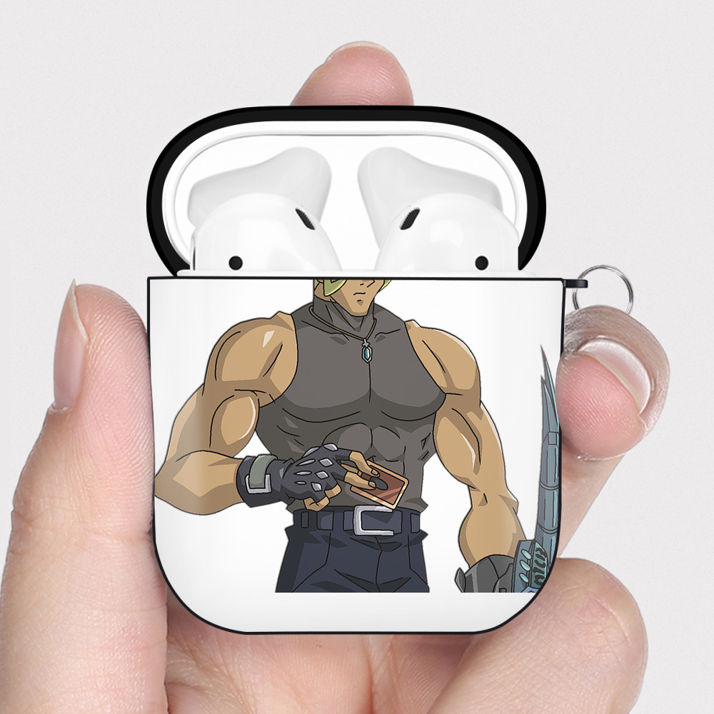 （画像用） 遊☆戯☆王 Yu-Gi-Oh! AirPods 第2世代保護ケース ハードシェル ブラック 耐衝撃・防指紋・カラビナ付き