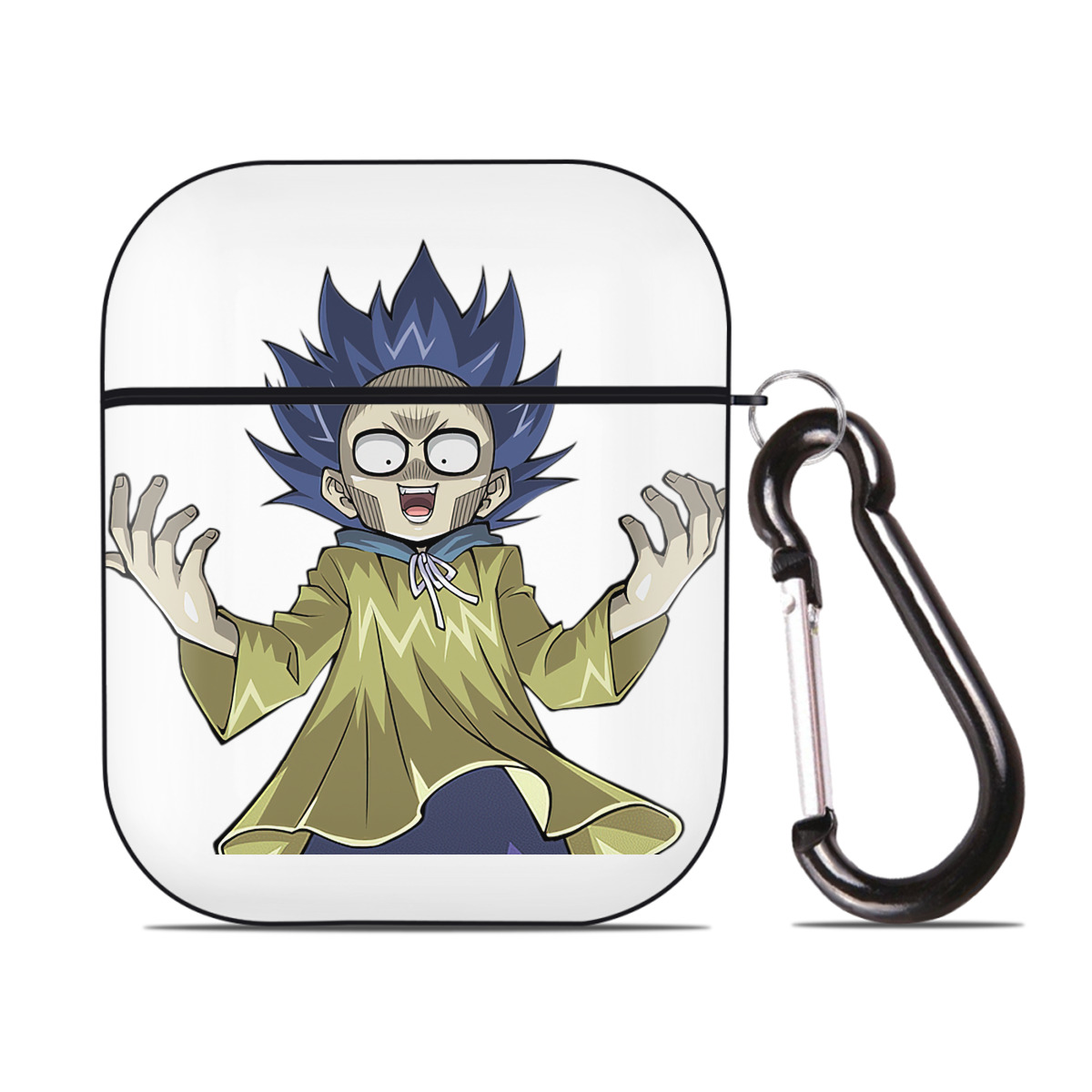 （画像用） 遊☆戯☆王 Yu-Gi-Oh! AirPods 第2世代保護ケース ハードシェル ブラック 耐衝撃・防指紋・カラビナ付き