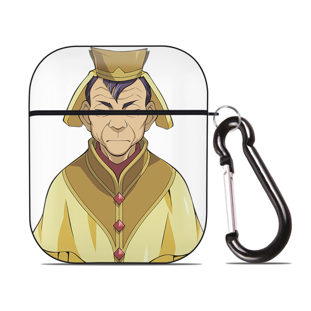 （画像用） 遊☆戯☆王 Yu-Gi-Oh! AirPods 第2世代保護ケース ハードシェル ブラック 耐衝撃・防指紋・カラビナ付き