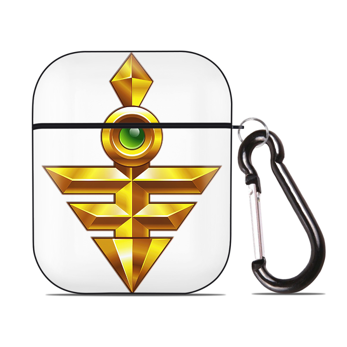 （画像用） 遊☆戯☆王 Yu-Gi-Oh! AirPods 第2世代保護ケース ハードシェル ブラック 耐衝撃・防指紋・カラビナ付き