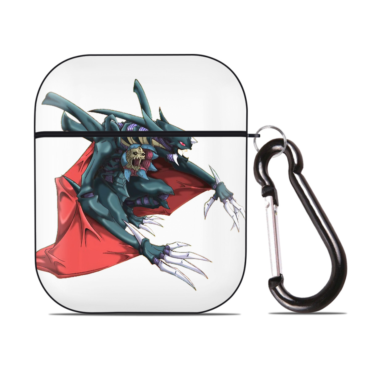 （画像用） 遊☆戯☆王 Yu-Gi-Oh! AirPods 第2世代保護ケース ハードシェル ブラック 耐衝撃・防指紋・カラビナ付き