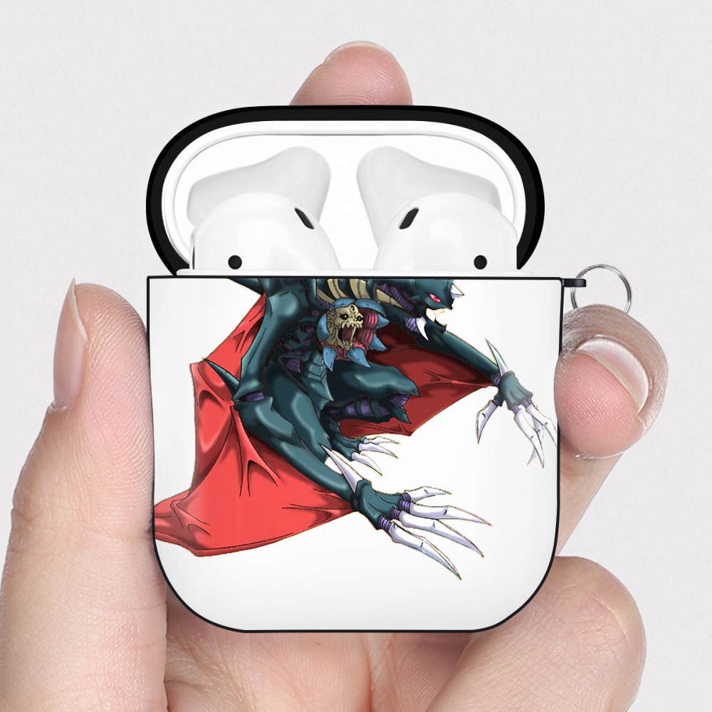 （画像用） 遊☆戯☆王 Yu-Gi-Oh! AirPods 第2世代保護ケース ハードシェル ブラック 耐衝撃・防指紋・カラビナ付き