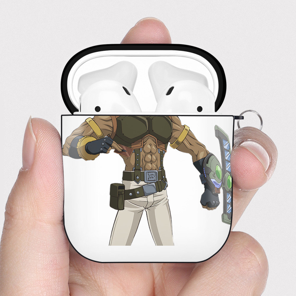 （画像用） 遊☆戯☆王 Yu-Gi-Oh! AirPods 第2世代保護ケース ハードシェル ブラック 耐衝撃・防指紋・カラビナ付き