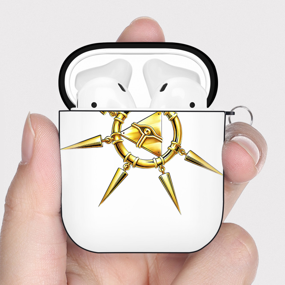 （画像用） 遊☆戯☆王 Yu-Gi-Oh! AirPods 第2世代保護ケース ハードシェル ブラック 耐衝撃・防指紋・カラビナ付き