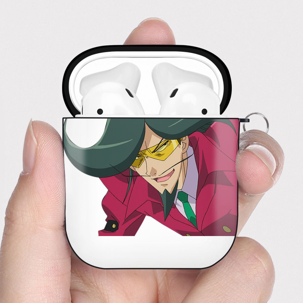 （画像用） 遊☆戯☆王 Yu-Gi-Oh! AirPods 第2世代保護ケース ハードシェル ブラック 耐衝撃・防指紋・カラビナ付き