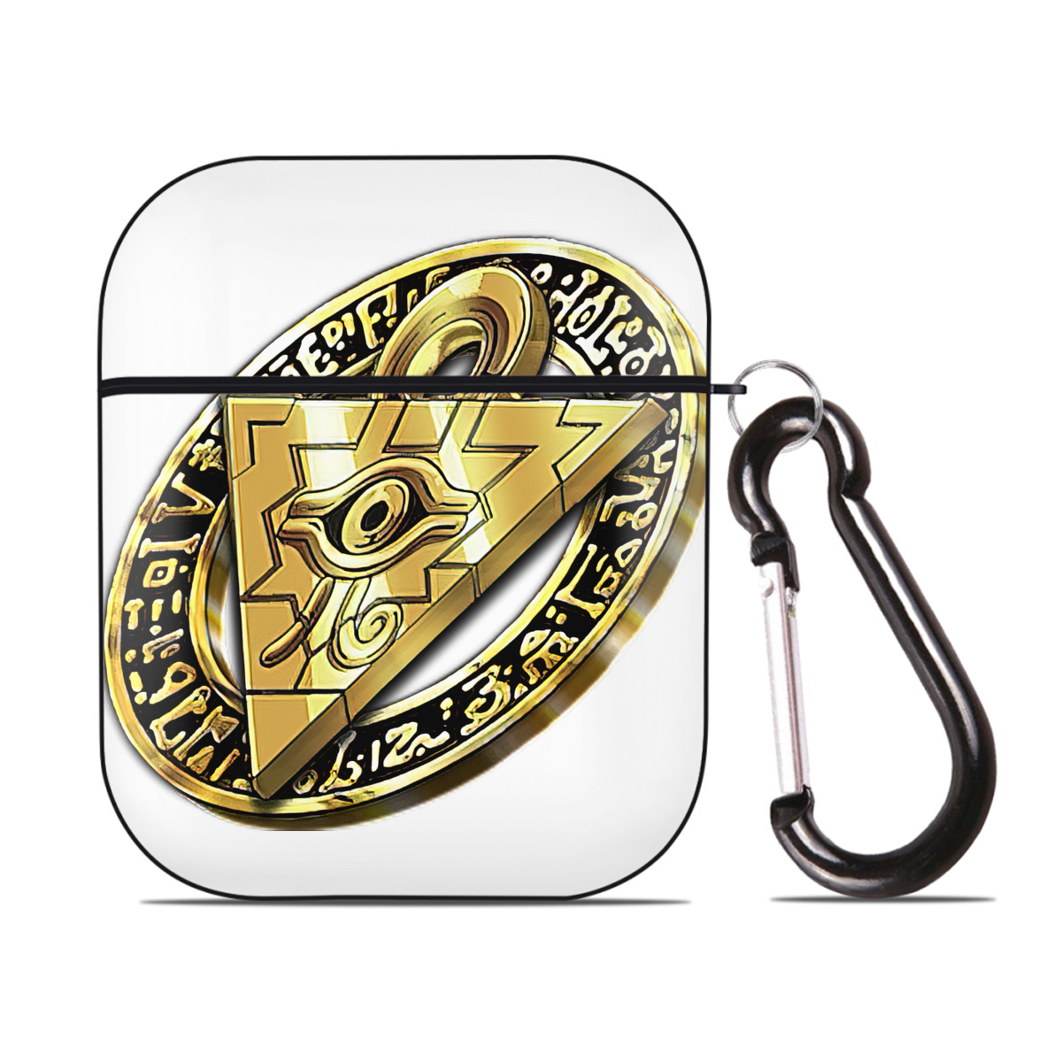 （画像用） 遊☆戯☆王 Yu-Gi-Oh! AirPods 第2世代保護ケース ハードシェル ブラック 耐衝撃・防指紋・カラビナ付き