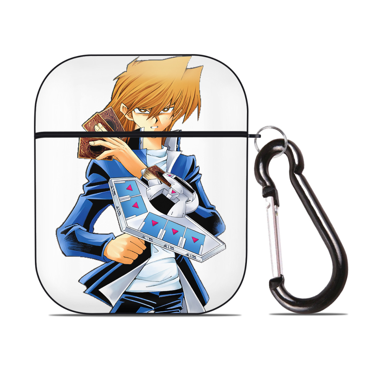 （画像用） 遊☆戯☆王 Yu-Gi-Oh! AirPods 第2世代保護ケース ハードシェル ブラック 耐衝撃・防指紋・カラビナ付き