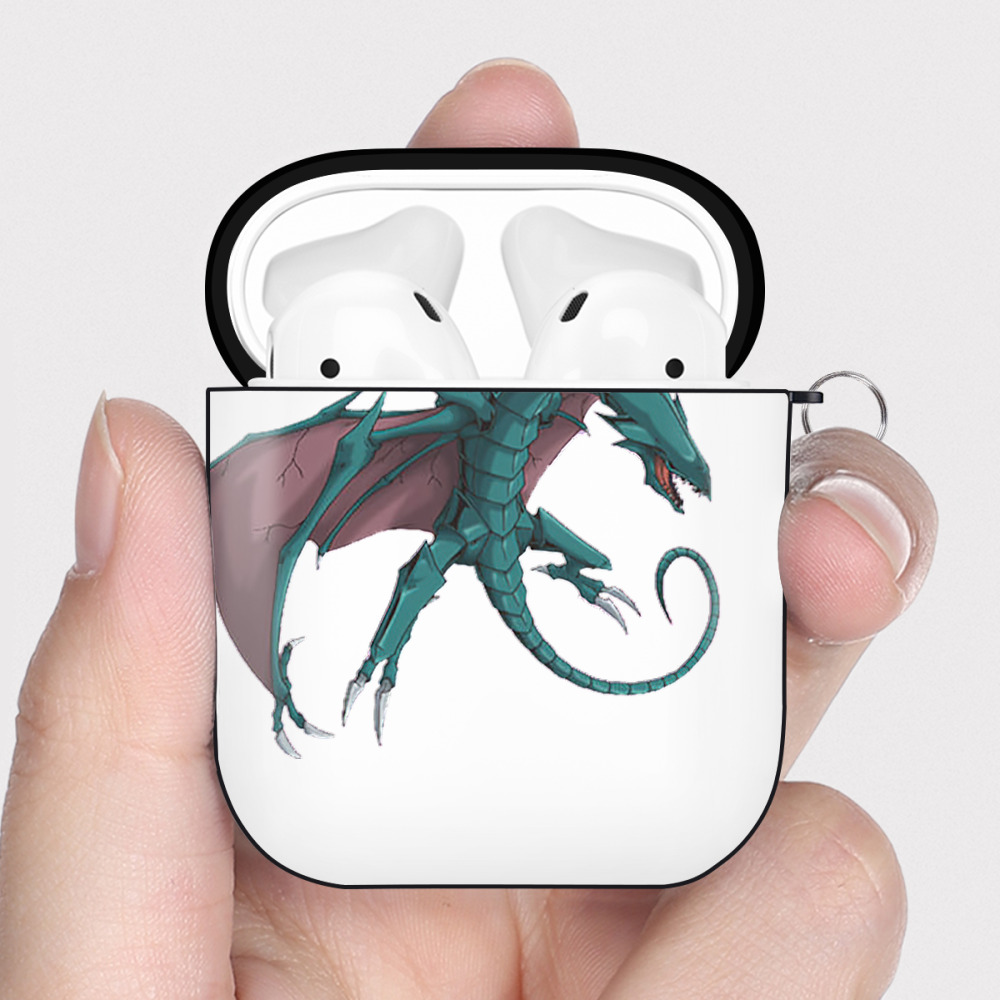 （画像用） 遊☆戯☆王 Yu-Gi-Oh! AirPods 第2世代保護ケース ハードシェル ブラック 耐衝撃・防指紋・カラビナ付き