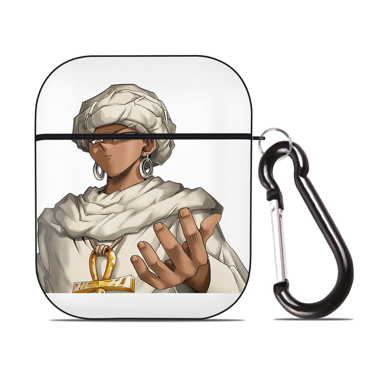 （画像用） 遊☆戯☆王 Yu-Gi-Oh! AirPods 第2世代保護ケース ハードシェル ブラック 耐衝撃・防指紋・カラビナ付き