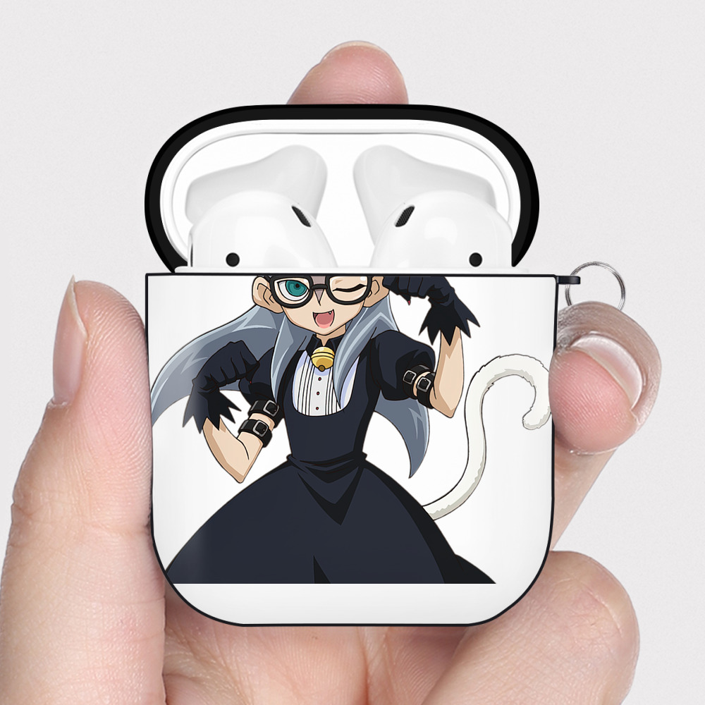 （画像用） 遊☆戯☆王 Yu-Gi-Oh! AirPods 第2世代保護ケース ハードシェル ブラック 耐衝撃・防指紋・カラビナ付き