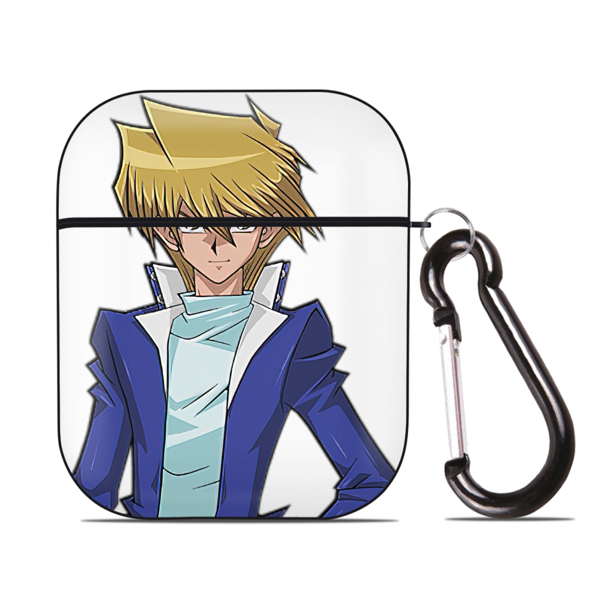 （画像用） 遊☆戯☆王 Yu-Gi-Oh! AirPods 第2世代保護ケース ハードシェル ブラック 耐衝撃・防指紋・カラビナ付き