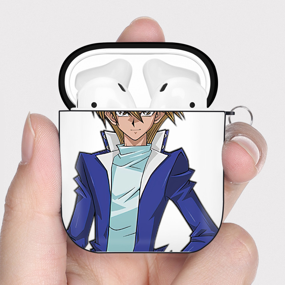 （画像用） 遊☆戯☆王 Yu-Gi-Oh! AirPods 第2世代保護ケース ハードシェル ブラック 耐衝撃・防指紋・カラビナ付き