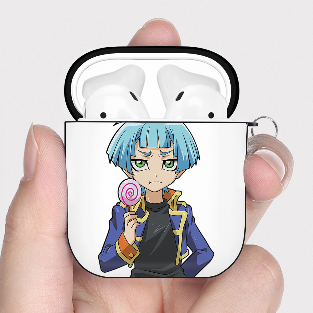 （画像用） 遊☆戯☆王 Yu-Gi-Oh! AirPods 第2世代保護ケース ハードシェル ブラック 耐衝撃・防指紋・カラビナ付き