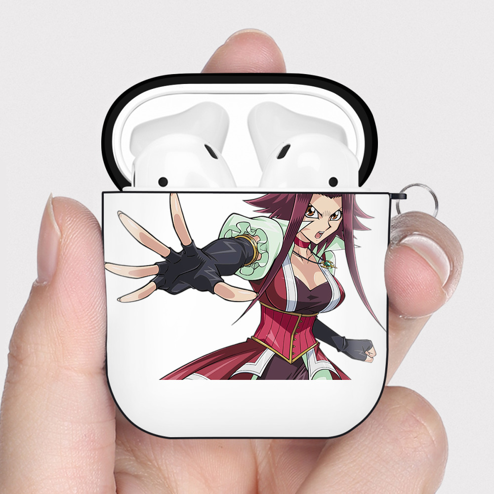 （画像用） 遊☆戯☆王 Yu-Gi-Oh! AirPods 第2世代保護ケース ハードシェル ブラック 耐衝撃・防指紋・カラビナ付き