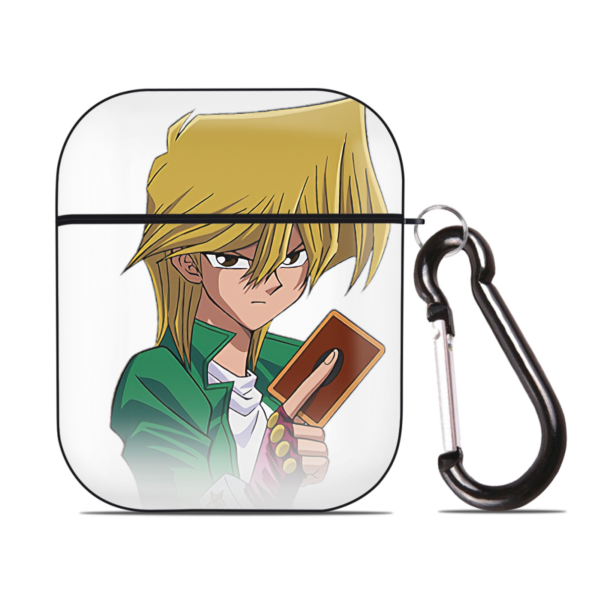 （画像用） 遊☆戯☆王 Yu-Gi-Oh! AirPods 第2世代保護ケース ハードシェル ブラック 耐衝撃・防指紋・カラビナ付き