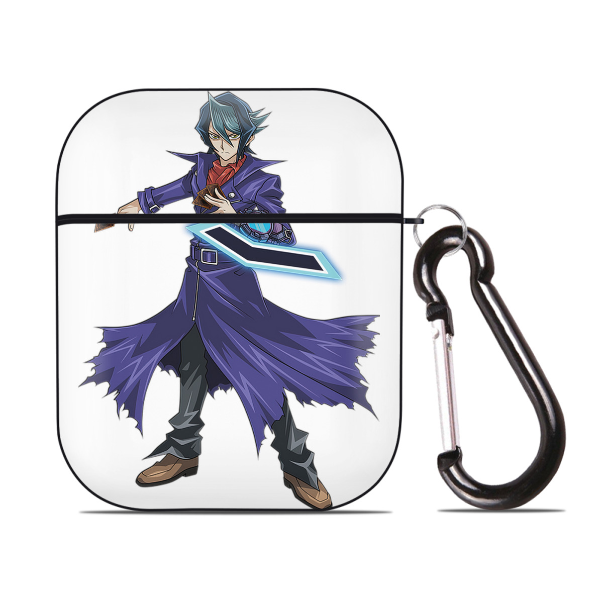 （画像用） 遊☆戯☆王 Yu-Gi-Oh! AirPods 第2世代保護ケース ハードシェル ブラック 耐衝撃・防指紋・カラビナ付き