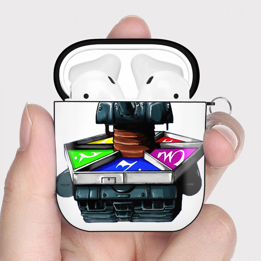 （画像用） 遊☆戯☆王 Yu-Gi-Oh! AirPods 第2世代保護ケース ハードシェル ブラック 耐衝撃・防指紋・カラビナ付き