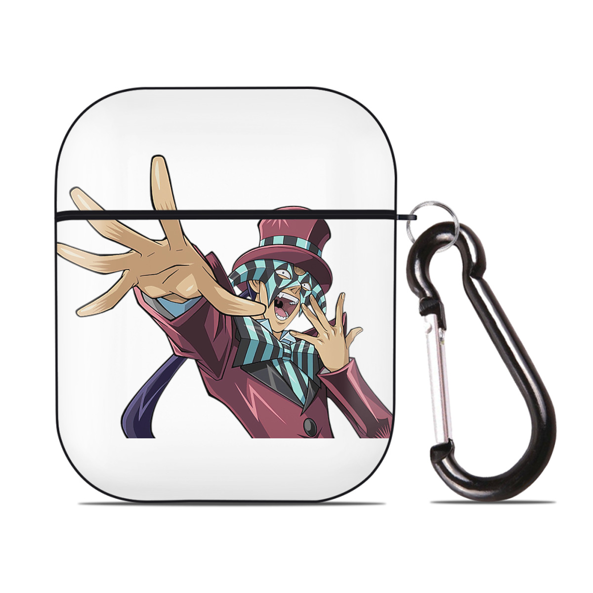 （画像用） 遊☆戯☆王 Yu-Gi-Oh! AirPods 第2世代保護ケース ハードシェル ブラック 耐衝撃・防指紋・カラビナ付き