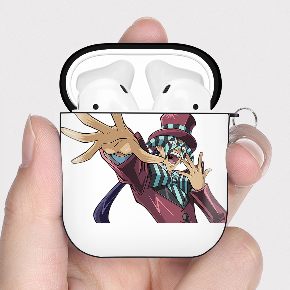 （画像用） 遊☆戯☆王 Yu-Gi-Oh! AirPods 第2世代保護ケース ハードシェル ブラック 耐衝撃・防指紋・カラビナ付き