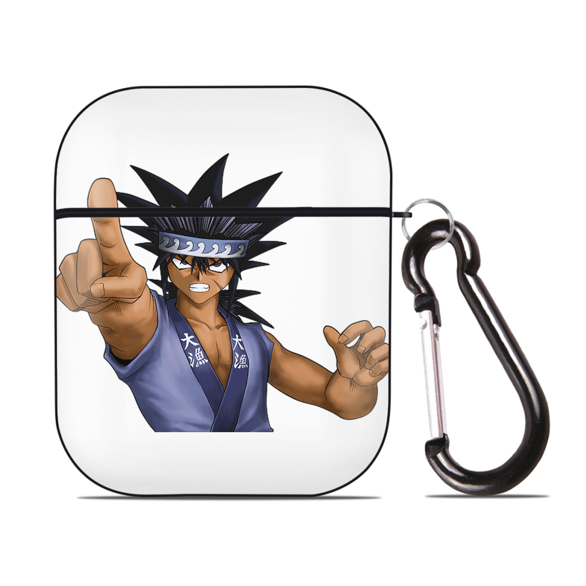 （画像用） 遊☆戯☆王 Yu-Gi-Oh! AirPods 第2世代保護ケース ハードシェル ブラック 耐衝撃・防指紋・カラビナ付き
