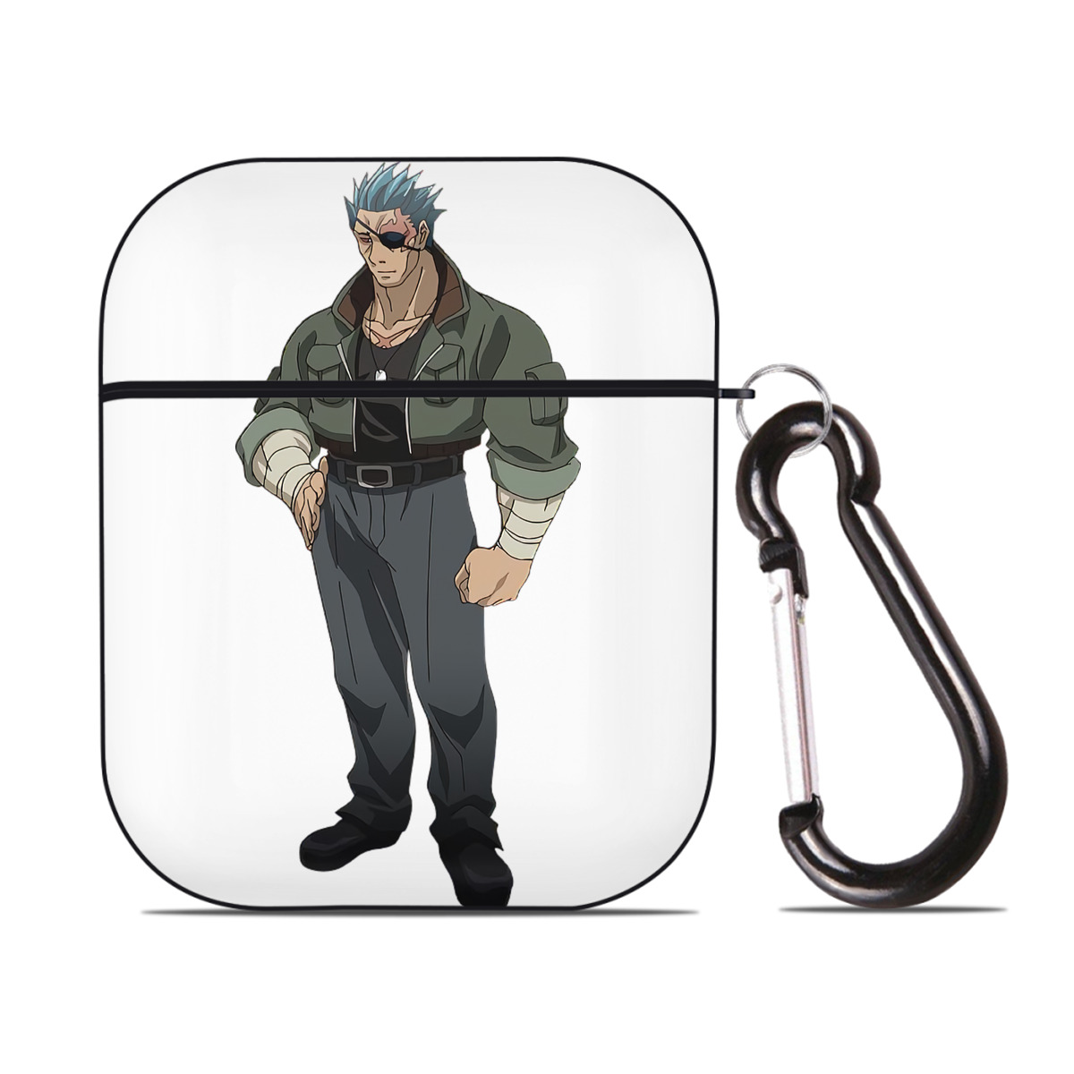 （画像用） 遊☆戯☆王 Yu-Gi-Oh! AirPods 第2世代保護ケース ハードシェル ブラック 耐衝撃・防指紋・カラビナ付き