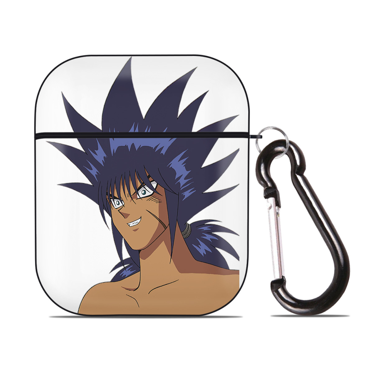 （画像用） 遊☆戯☆王 Yu-Gi-Oh! AirPods 第2世代保護ケース ハードシェル ブラック 耐衝撃・防指紋・カラビナ付き