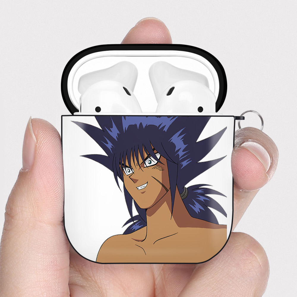 （画像用） 遊☆戯☆王 Yu-Gi-Oh! AirPods 第2世代保護ケース ハードシェル ブラック 耐衝撃・防指紋・カラビナ付き