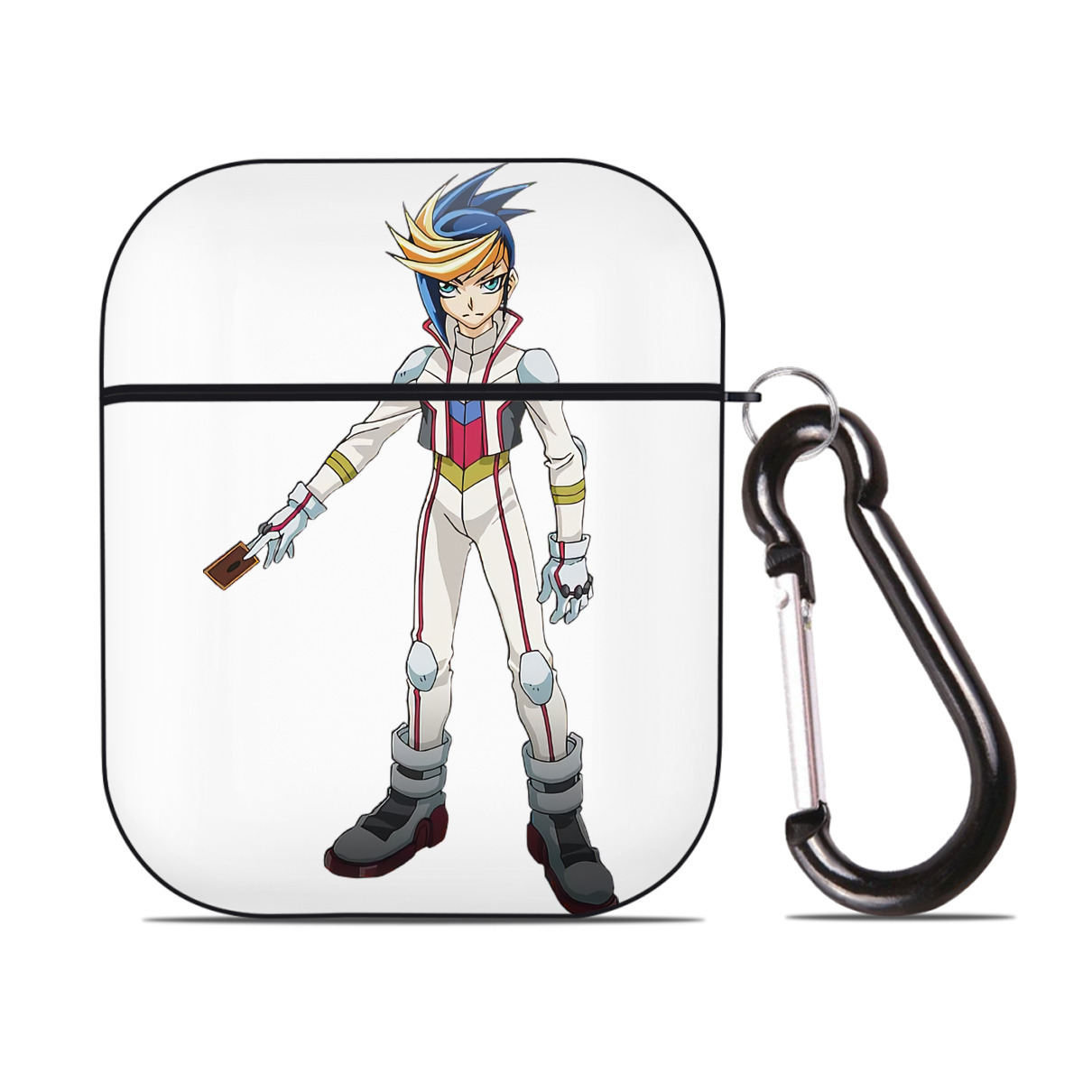 （画像用） 遊☆戯☆王 Yu-Gi-Oh! AirPods 第2世代保護ケース ハードシェル ブラック 耐衝撃・防指紋・カラビナ付き