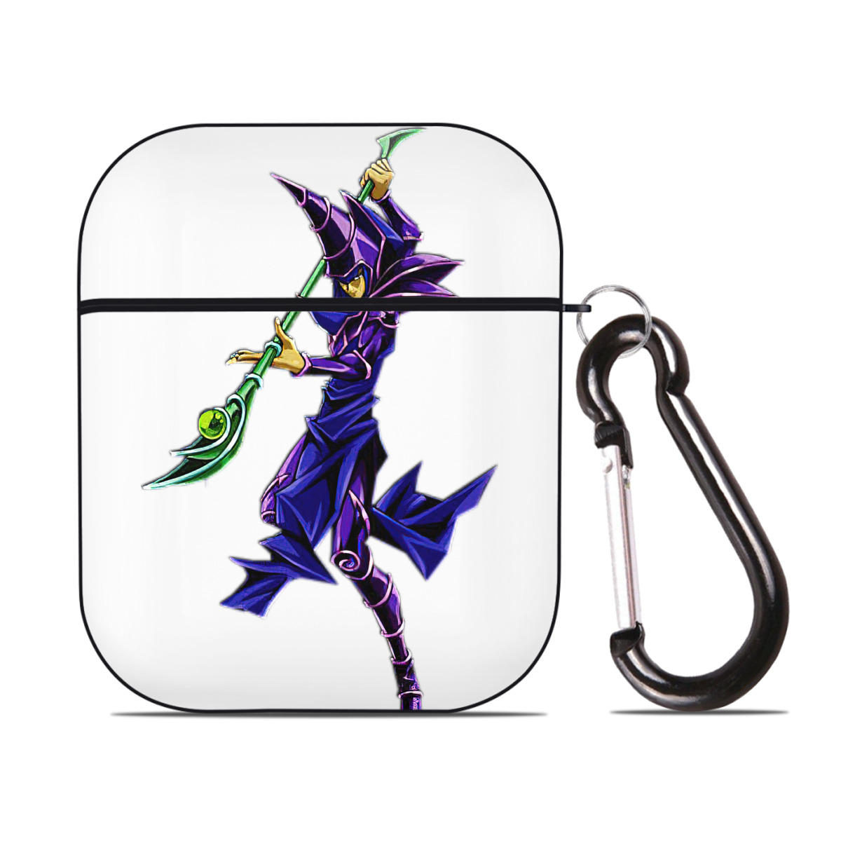 （画像用） 遊☆戯☆王 Yu-Gi-Oh! AirPods 第2世代保護ケース ハードシェル ブラック 耐衝撃・防指紋・カラビナ付き
