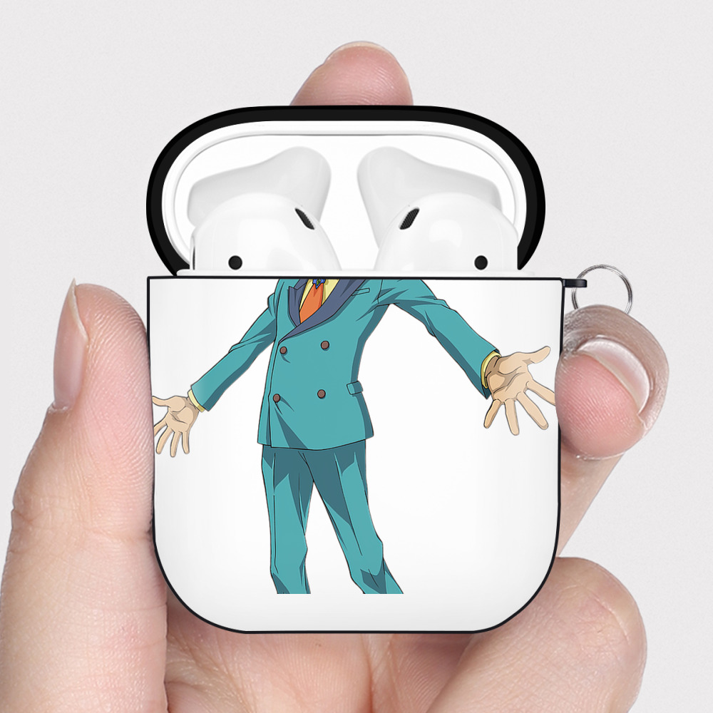 （画像用） 遊☆戯☆王 Yu-Gi-Oh! AirPods 第2世代保護ケース ハードシェル ブラック 耐衝撃・防指紋・カラビナ付き