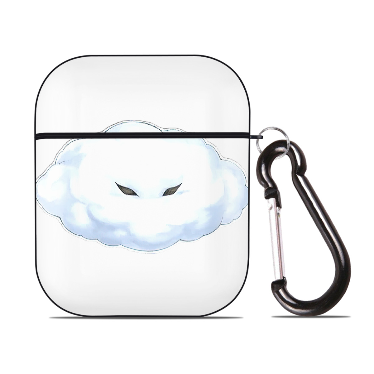 （画像用） 遊☆戯☆王 Yu-Gi-Oh! AirPods 第2世代保護ケース ハードシェル ブラック 耐衝撃・防指紋・カラビナ付き