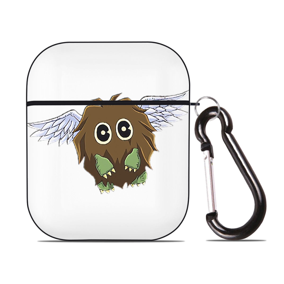 （画像用） 遊☆戯☆王 Yu-Gi-Oh! AirPods 第2世代保護ケース ハードシェル ブラック 耐衝撃・防指紋・カラビナ付き