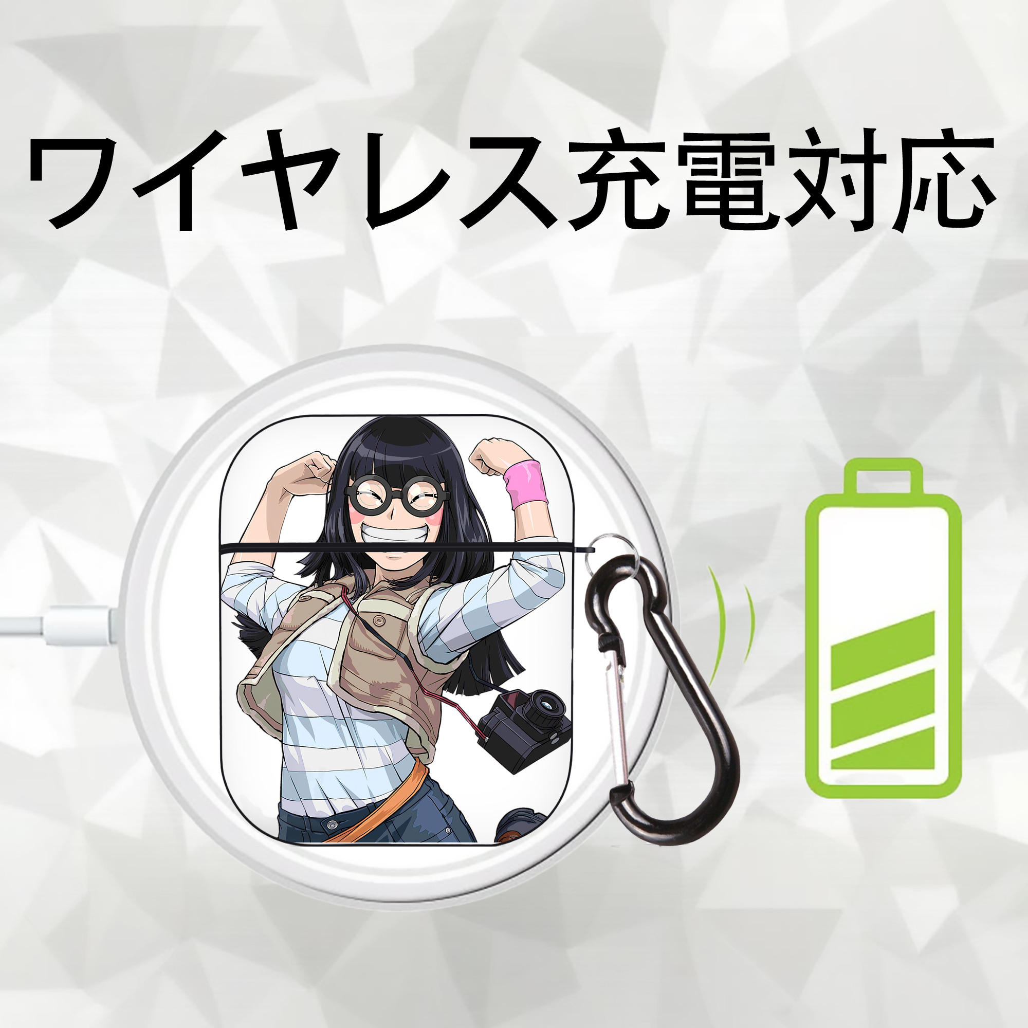 遊☆戯☆王 Yu-Gi-Oh! AirPods 第2世代保護ケース ハードシェル ブラック 耐衝撃・防指紋・カラビナ付き
