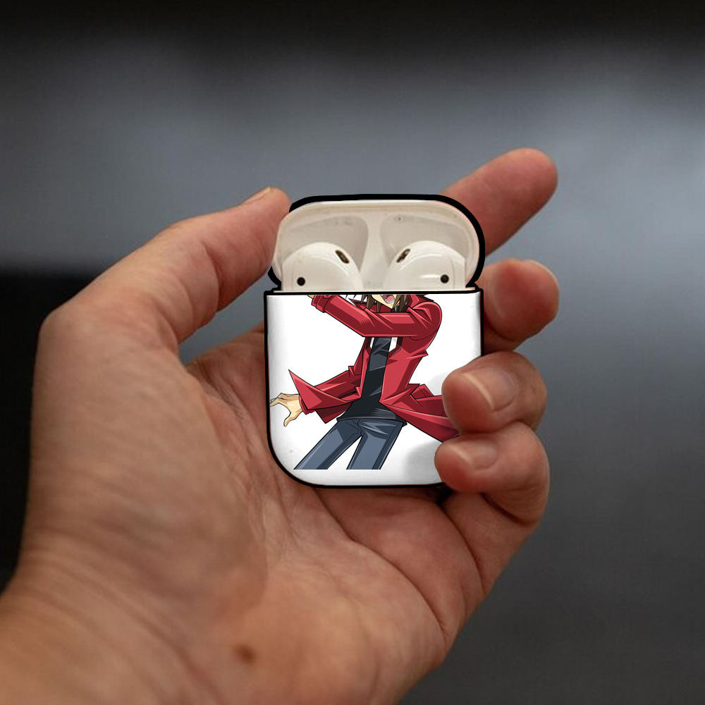 遊☆戯☆王 Yu-Gi-Oh! AirPods 第2世代保護ケース ハードシェル ブラック 耐衝撃・防指紋・カラビナ付き